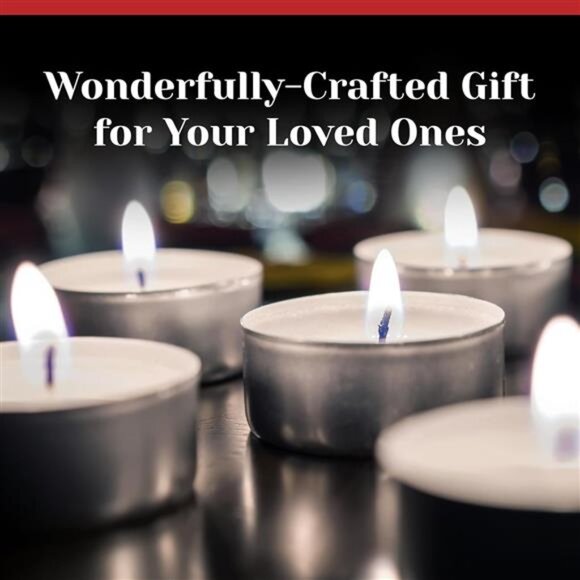 Tea Light Candles in Metal Cups - 4.5 Hours Clean, Long Burning White Unscented - Picture 6 of 7